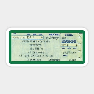 Aug 22 1981 The Omni Atlanta, GA Ticket Stub Sticker